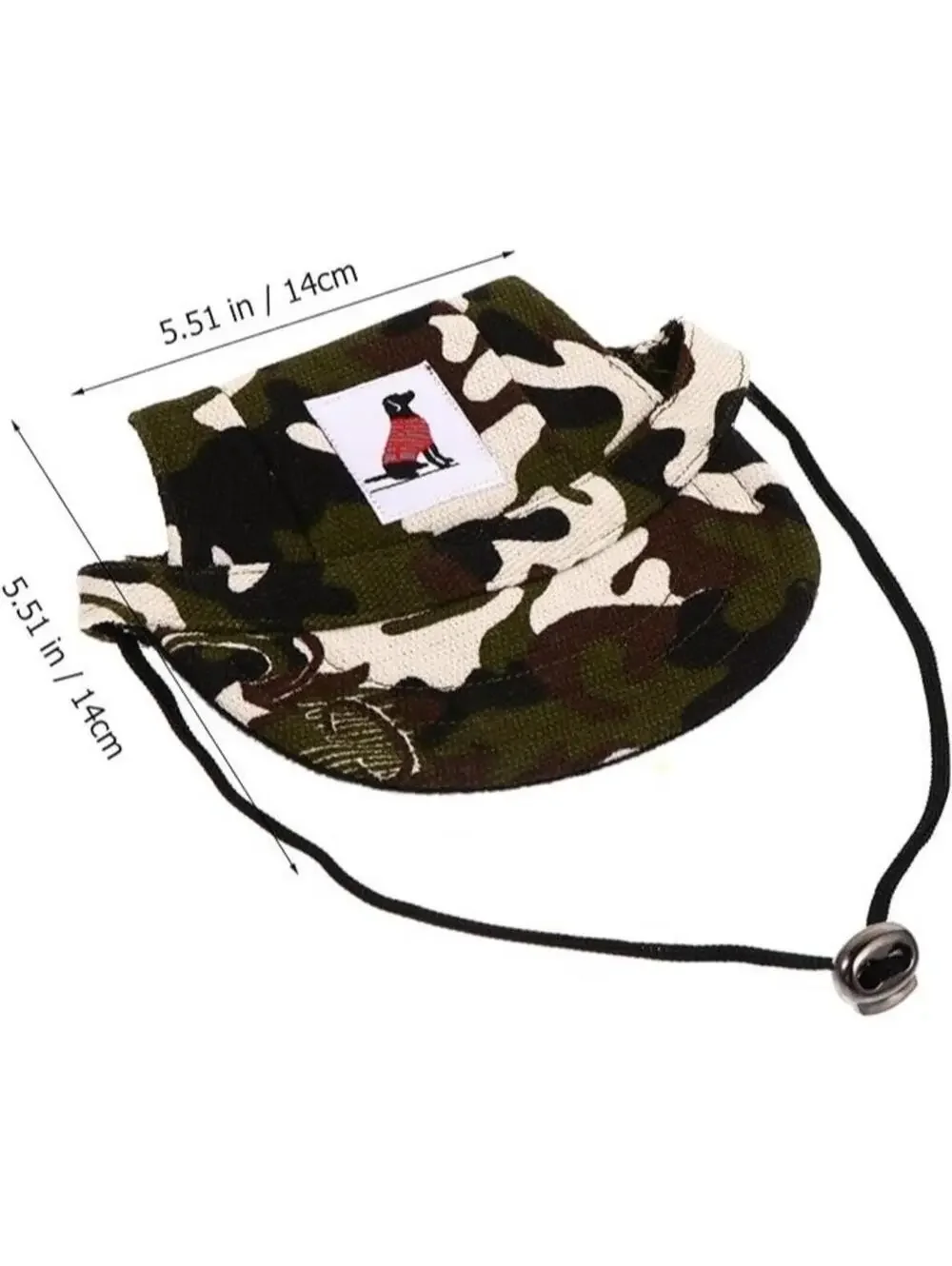 Camouflage Dog Hat Green/Brown Outdoor Hunting Sun Cap for Dogs w Ear Holes New